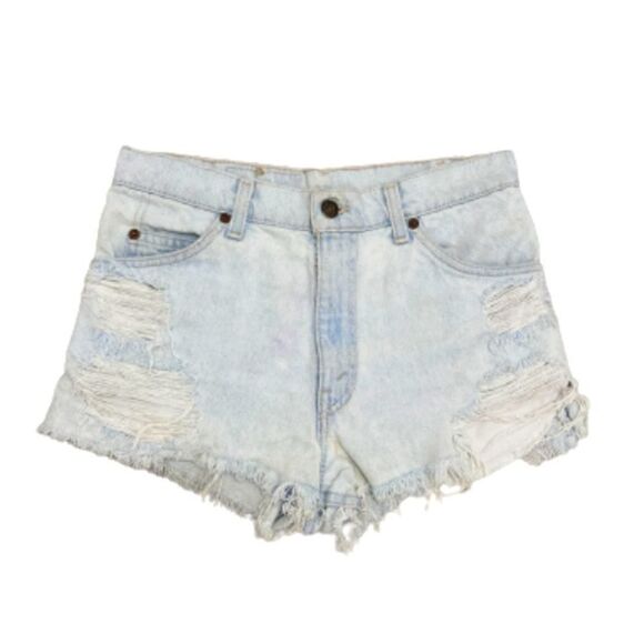 Levi's Pants - Vintage Levi’s 550 Distressed Destroyed Denim Shorts USA Made Light Wash Size 29